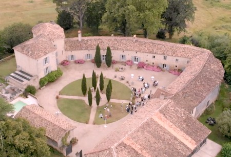 Photo mariage drone Château Auros  - 002